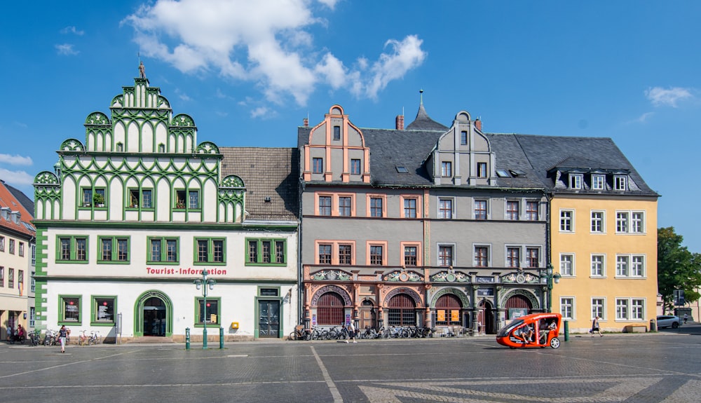 a group of buildings sitting next to each other