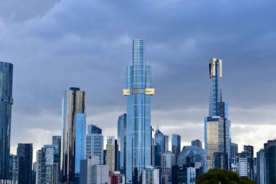 A city skyline with modern buildings, symbolizing growth and opportunity.