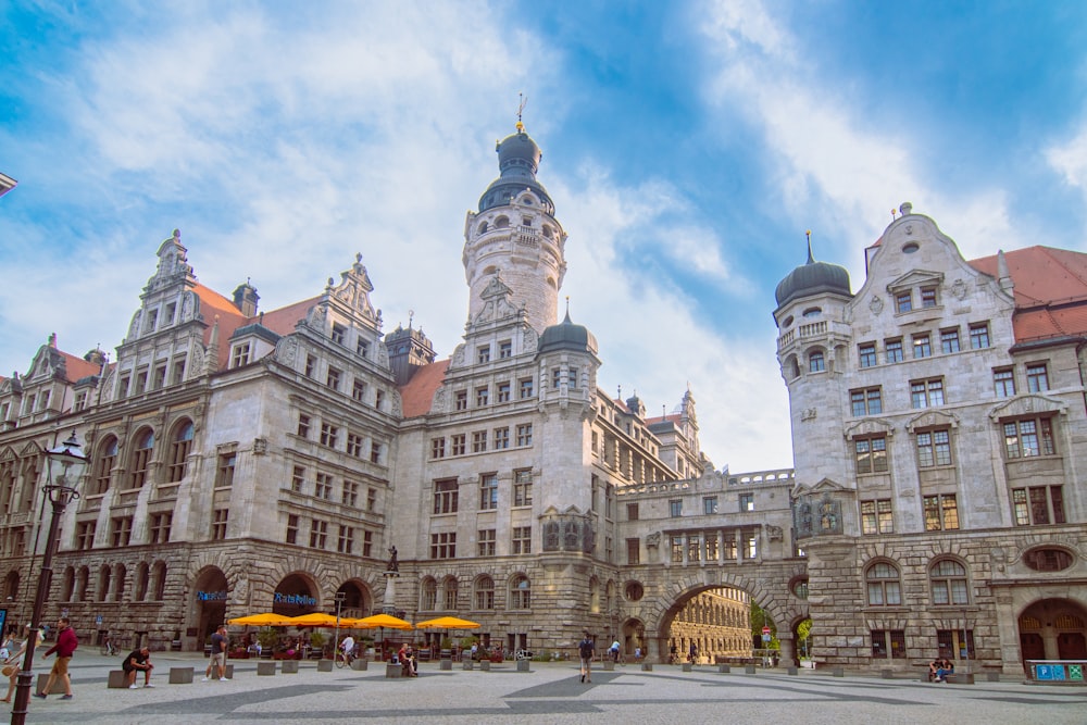 a large building with a clock tower on top of it