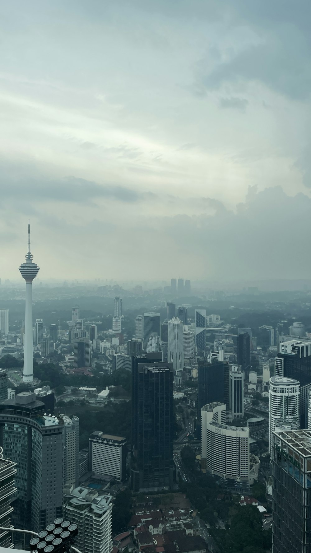 a view of a city from a tall building