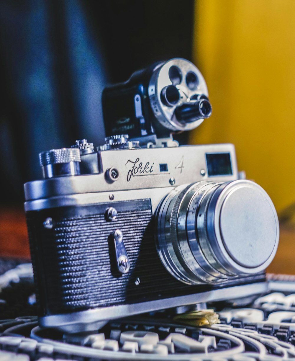 a camera sitting on top of a table