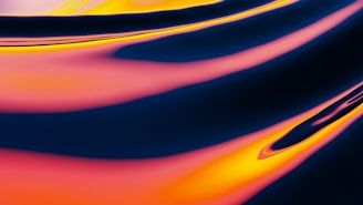 A vibrant and abstract composition of flowing, smooth lines and gradients. The image features an interplay of rich pink, yellow, and blue hues, creating a dynamic and fluid visual effect. The color transitions are seamless, offering a sense of movement and energy reminiscent of liquid or fabric in motion.