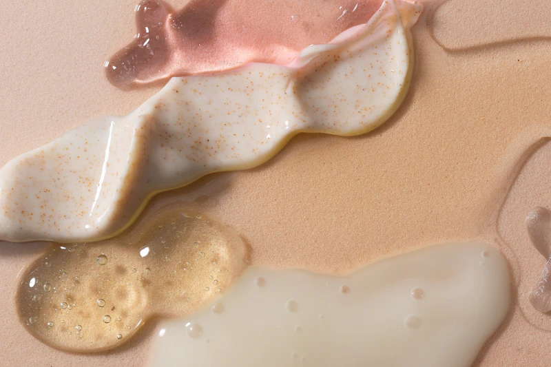 Cleansers arranged on pink surface