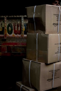 a stack of boxes stacked on top of each other