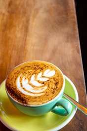 A beautifully crafted cup of coffee with latte art.