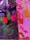 Several tubes of Liquitex Basics Acrylic paint stand on a colorful canvas. The colors include vibrant greens, pinks, and oranges. The canvas underneath features abstract, energetic brushstrokes in vivid pink, red, and orange hues, with some areas of dark green and black.