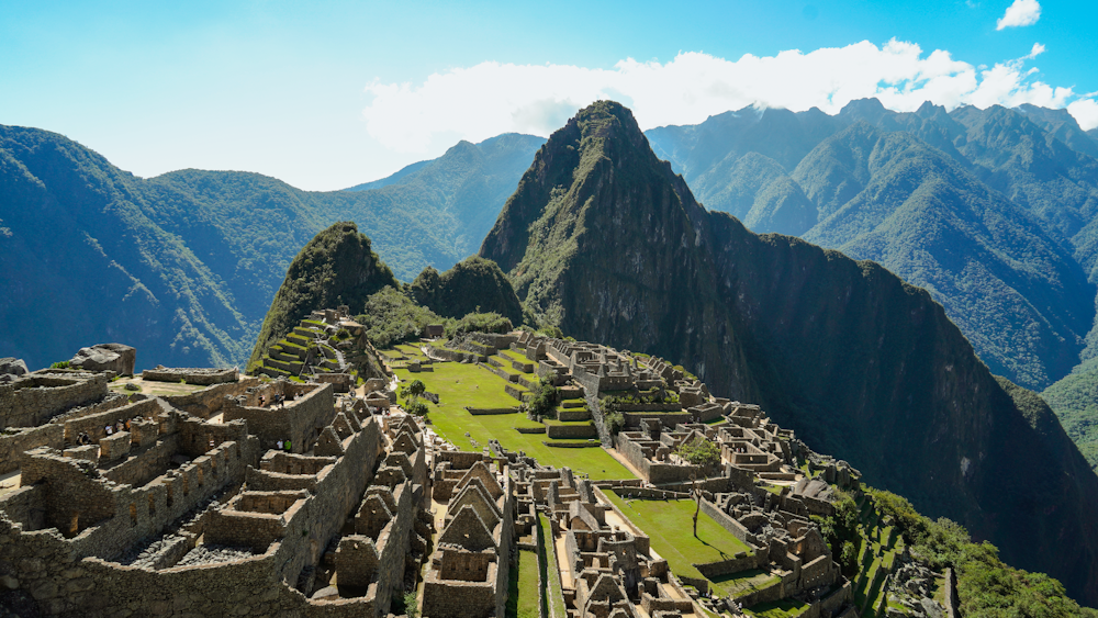 a view of the ruins of a mountain town