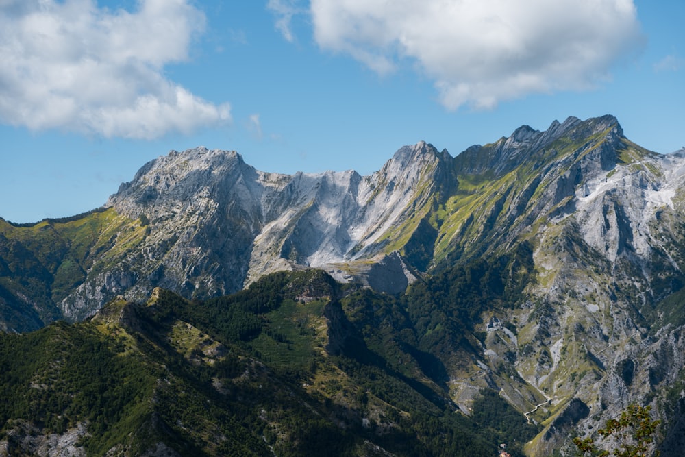 a view of a mountain range from a distance