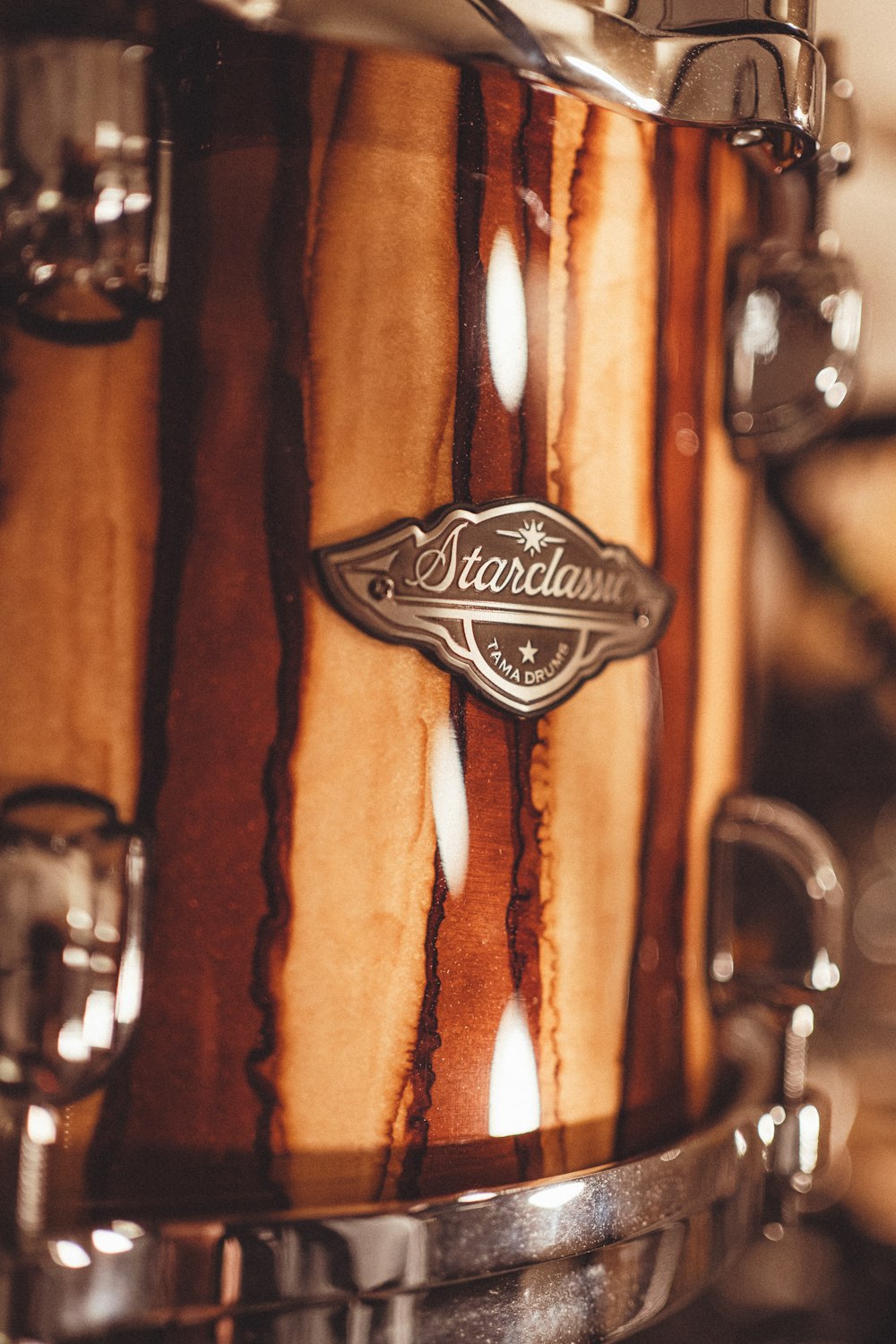 a close up of a drum on a table