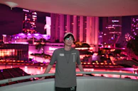 Balcony view overlooking the vibrant Bukit Bintang nightlife from the apartment.