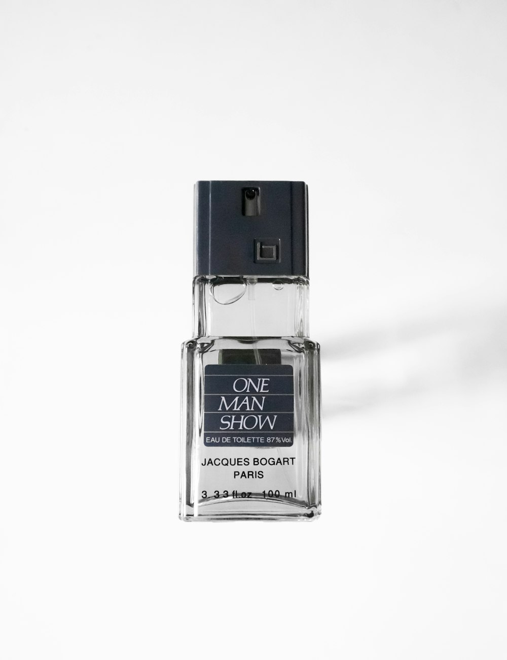 a bottle of one man show cologne on a white background