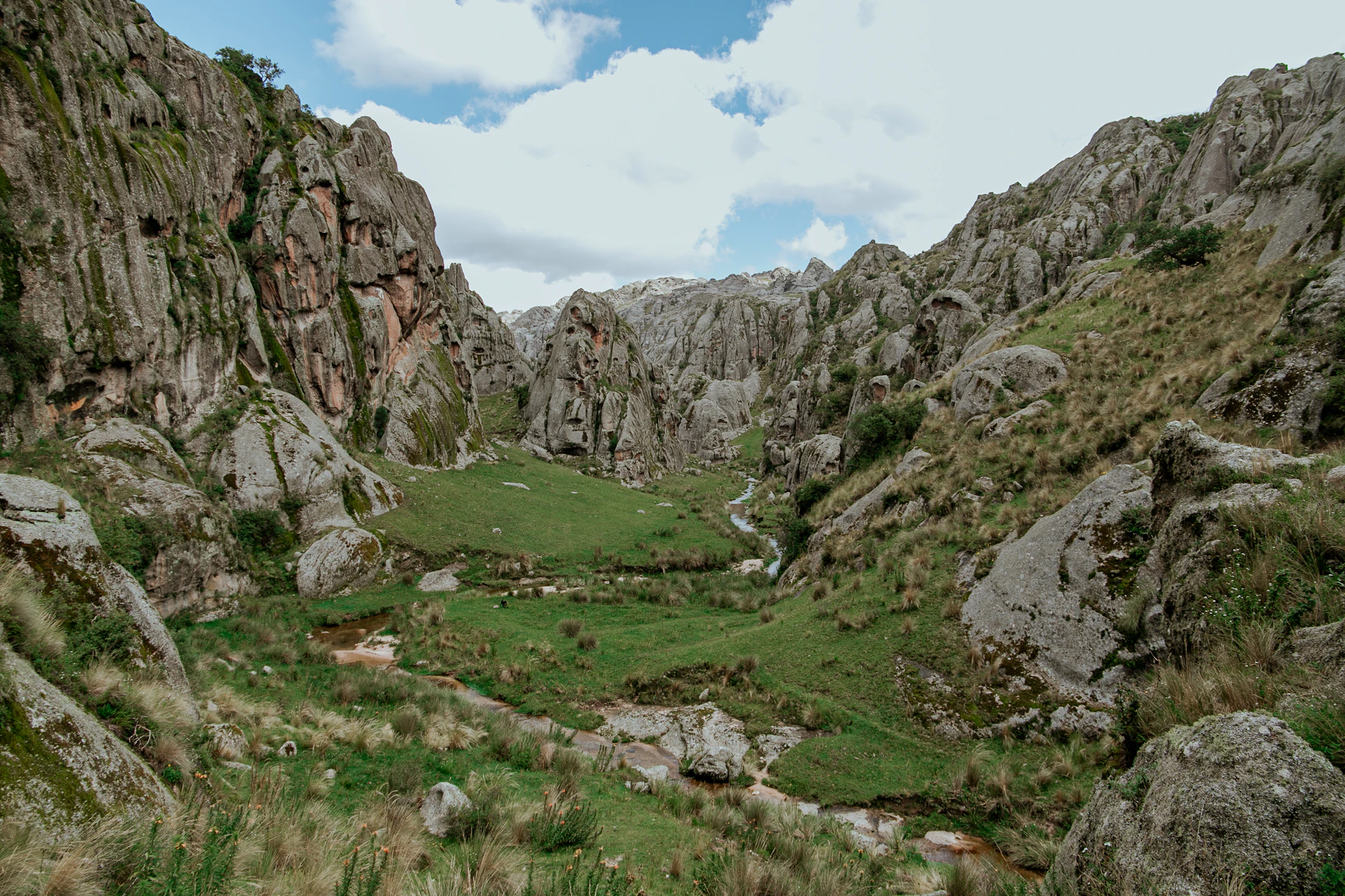 Valle verde entre las sierras de Córdoba