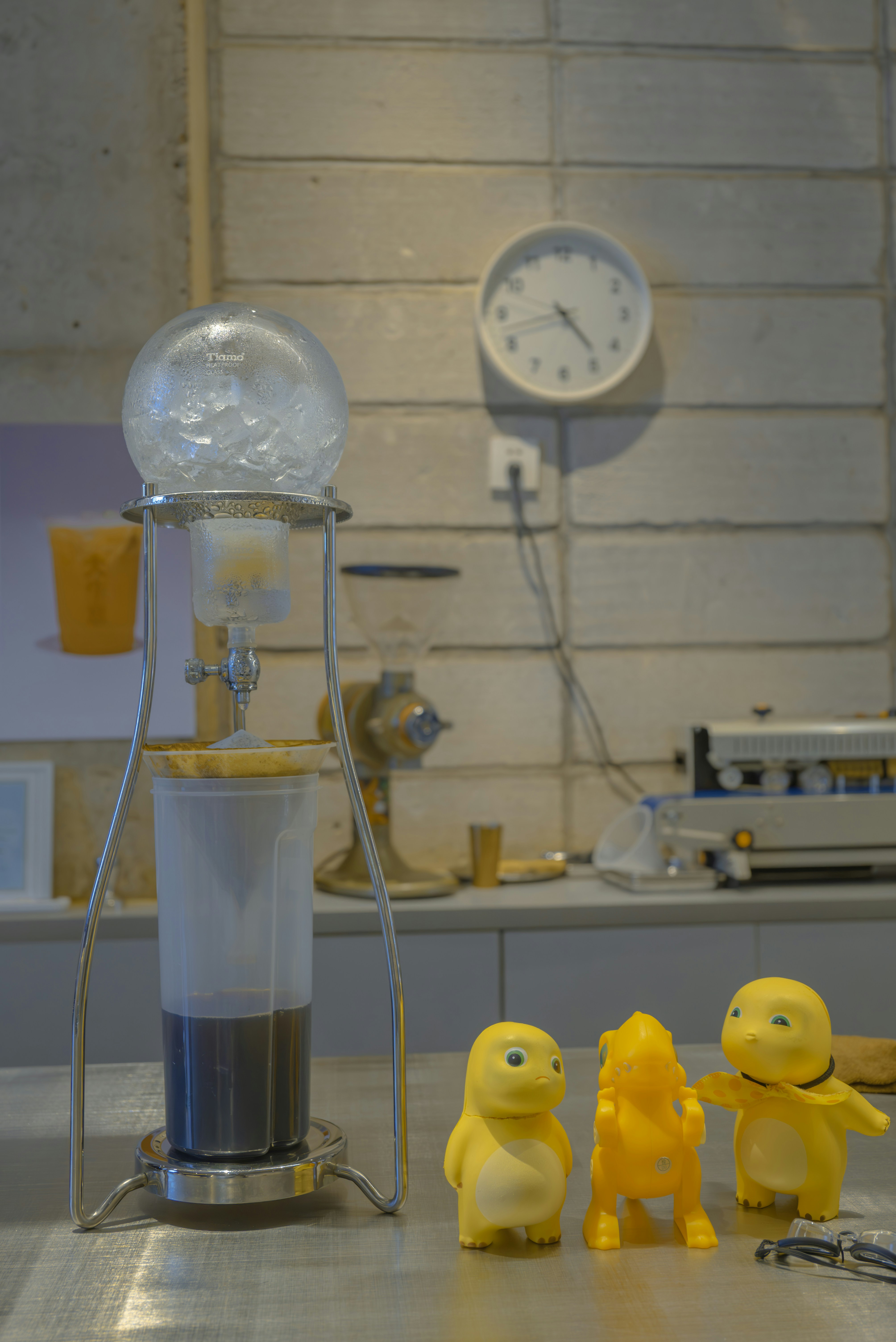 blender on metal counter