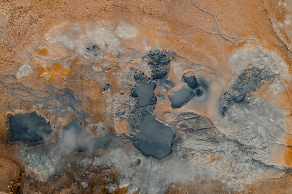 an aerial view of a body of water