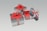 Three gift boxes with red ribbons and bows are arranged on a smooth gradient background. Two boxes are closed, while the third is open, revealing a red interior. The boxes are silver and white, contrasting with the vivid red ribbons.