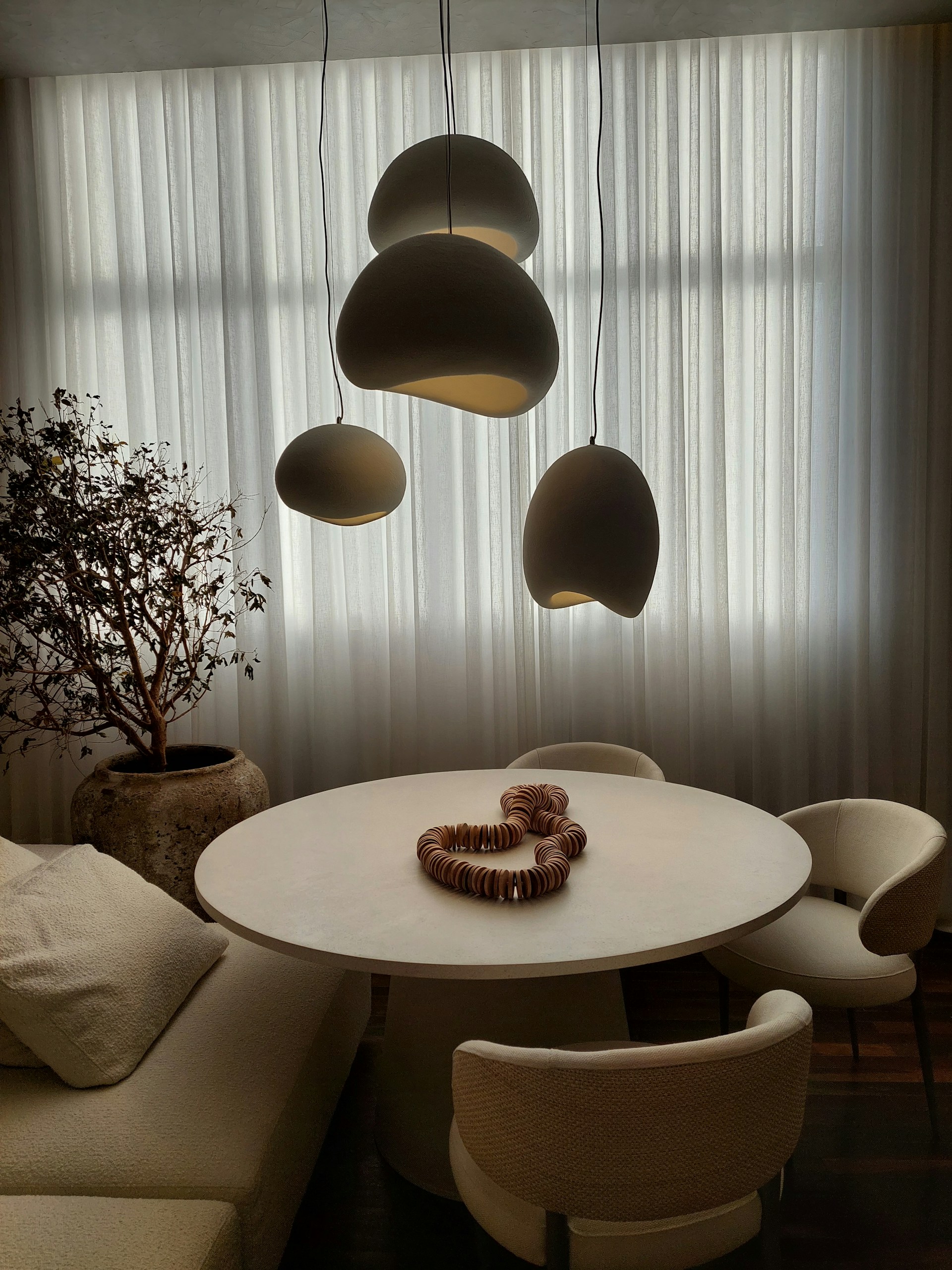 a table with a snake on top of it