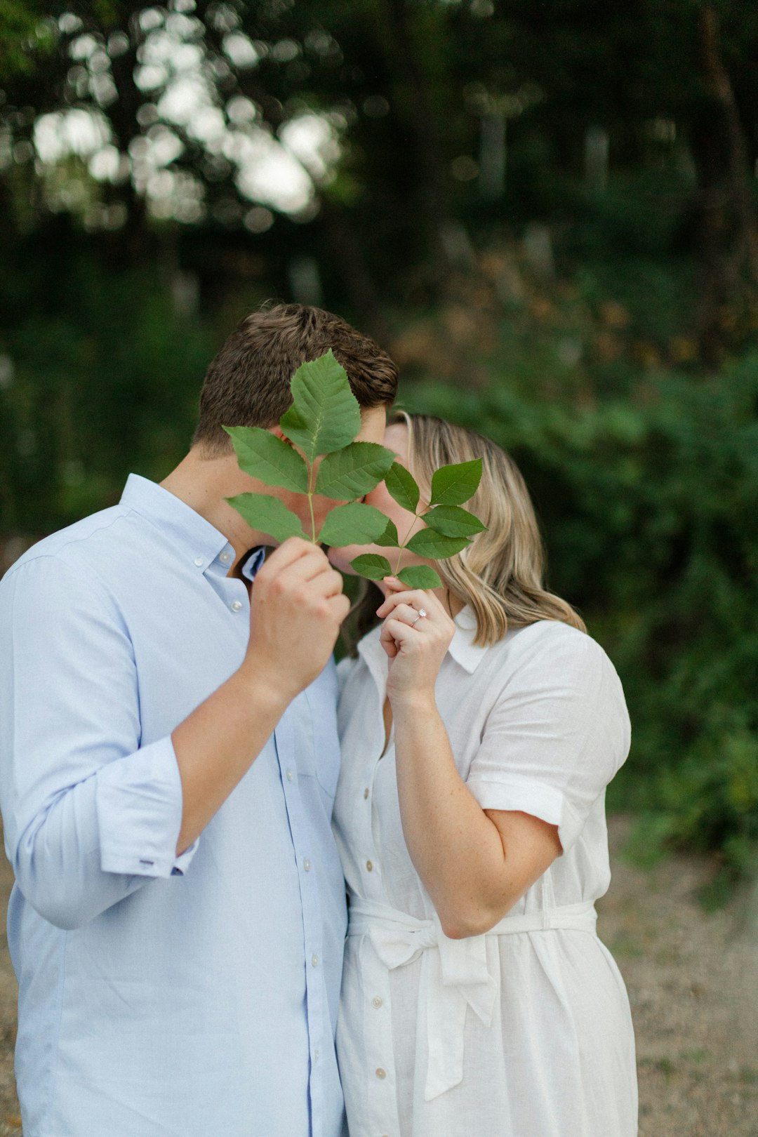 kiss, engagement couple, nature, people