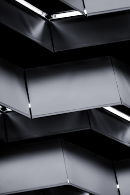 Close-up of sleek aluminum panels with a minimalist design.