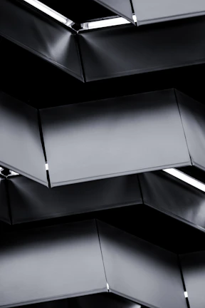 Sleek metallic office divider featuring a minimalist design.