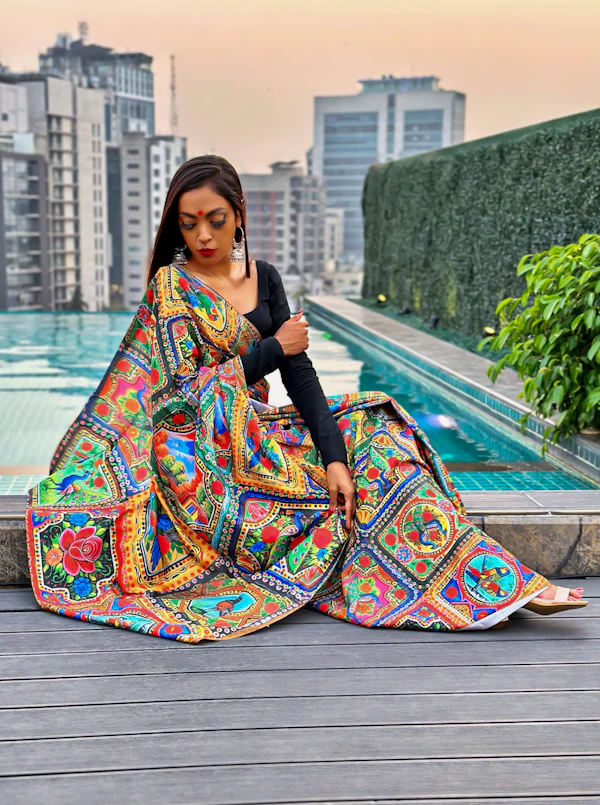 Hand-Painted Silk Saree