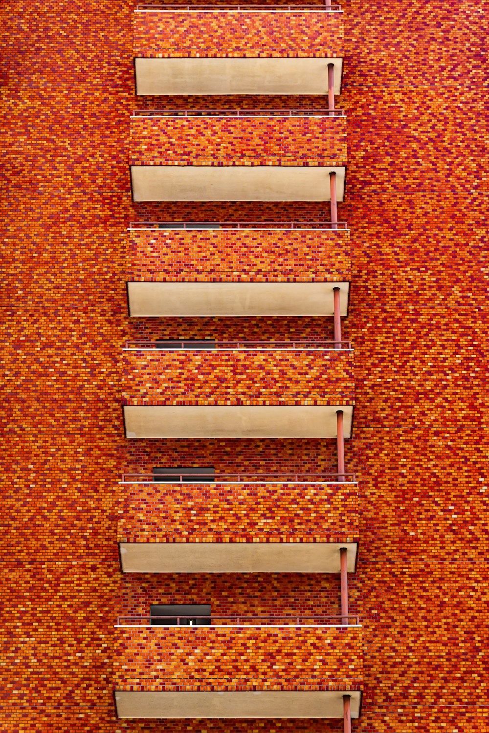 a row of shelves on a wall in a room