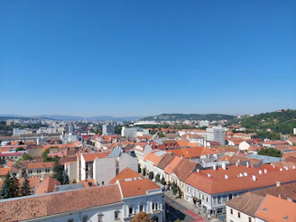 A panoramic view of Santa Catarina’s cityscape with its mix of modern and historic buildings.