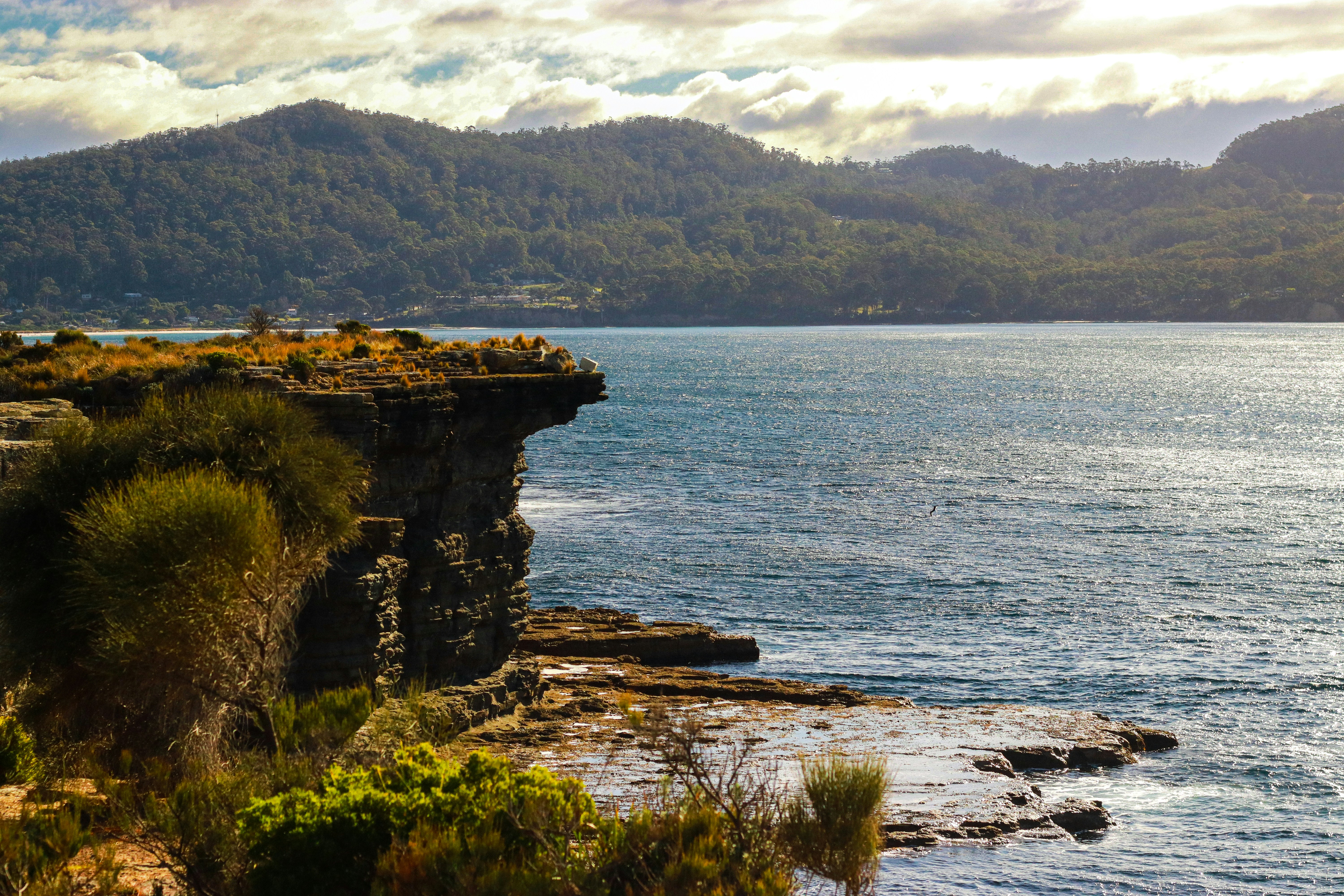 a large body of water surrounded by mountains