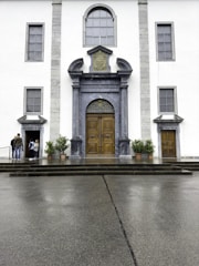 External doors and windows installed on a building.