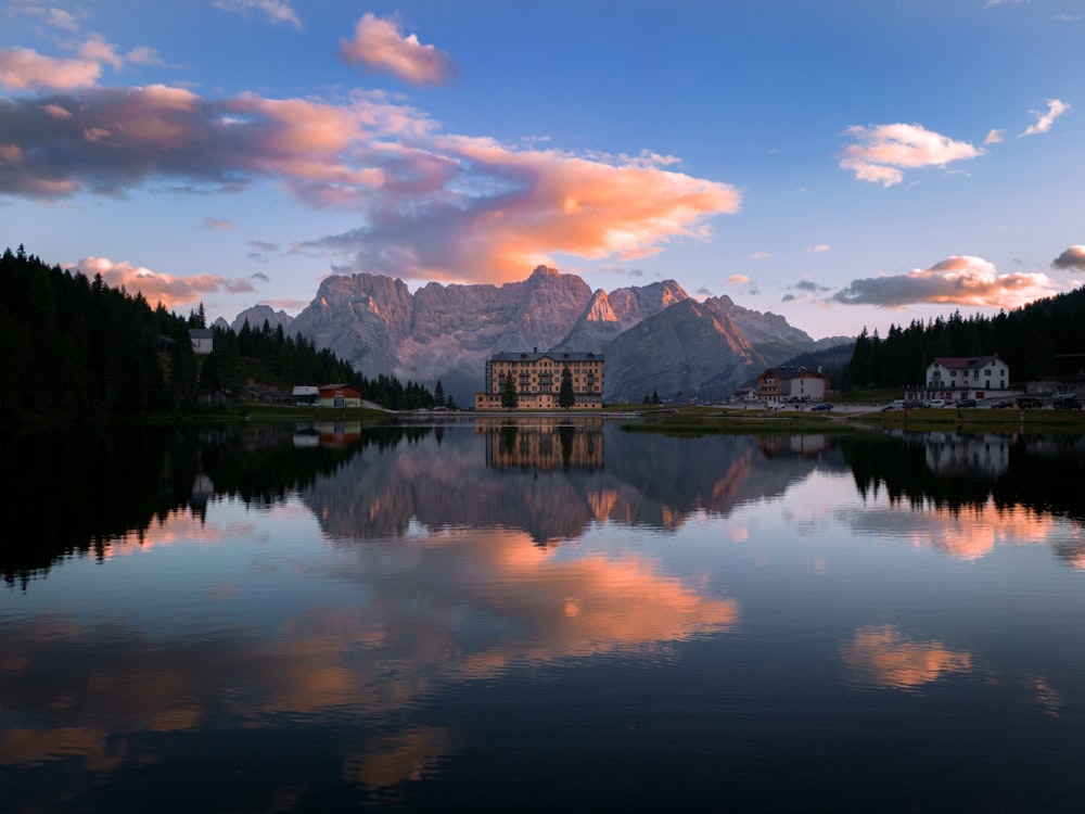 a large body of water surrounded by mountains