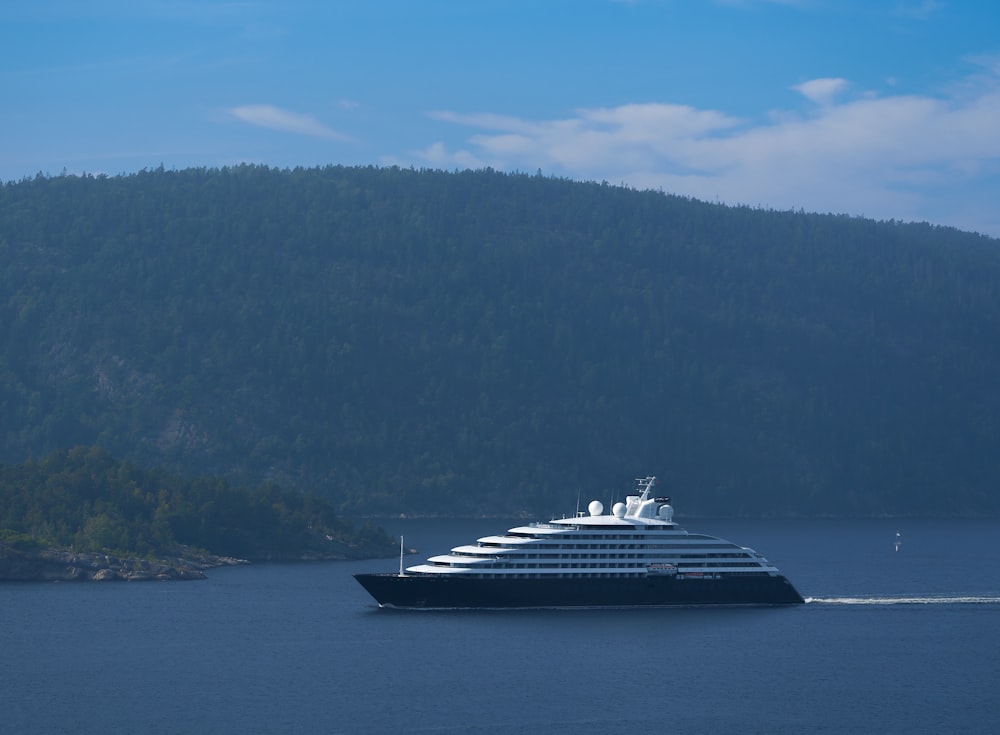 a large cruise ship in the middle of a body of water