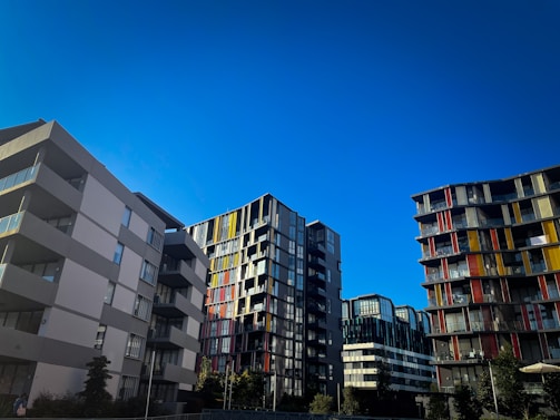 A collection of rental properties showcased in a vibrant setting.