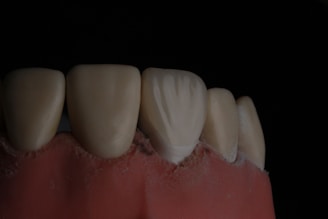 a close up of a tooth with a missing tooth