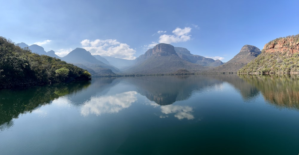 a large body of water surrounded by mountains