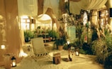 A cozy consultation space with mystical decor.