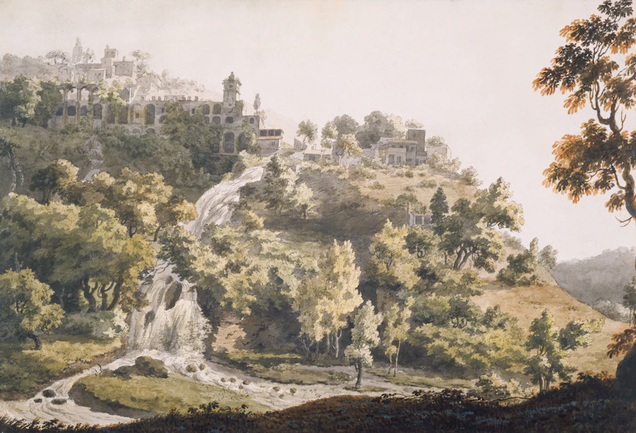 Tivoli, A View of Maecenas's Villa, watercolour by Jonathan Skelton, 1758