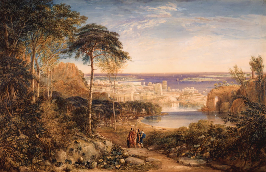 Carthage: Aeneas and Achates, watercolour by David Cox, 1825