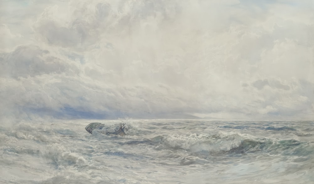 a painting of a large body of water
