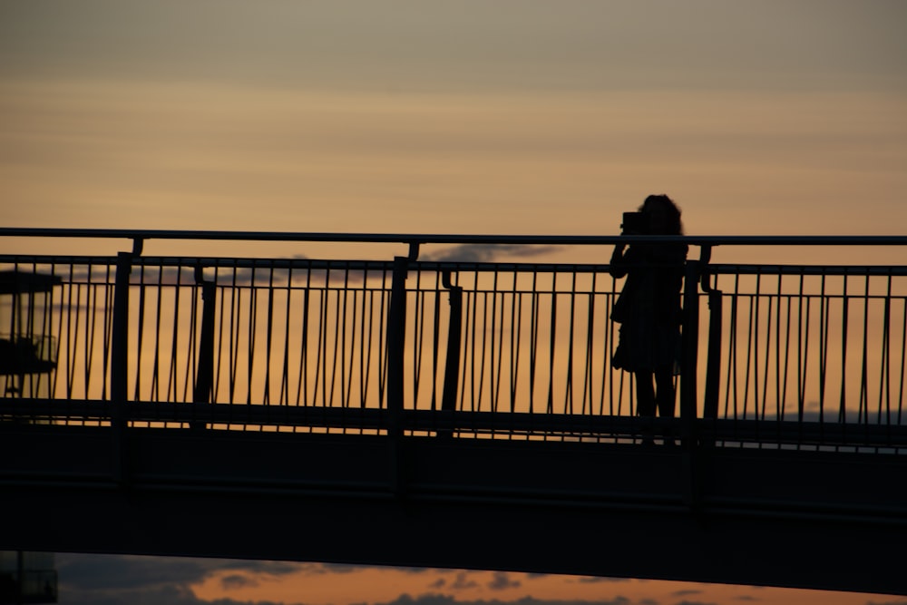 a person standing on a bridge looking at the water