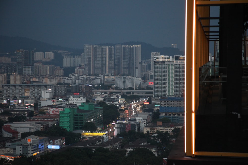 a view of a city from a high rise building