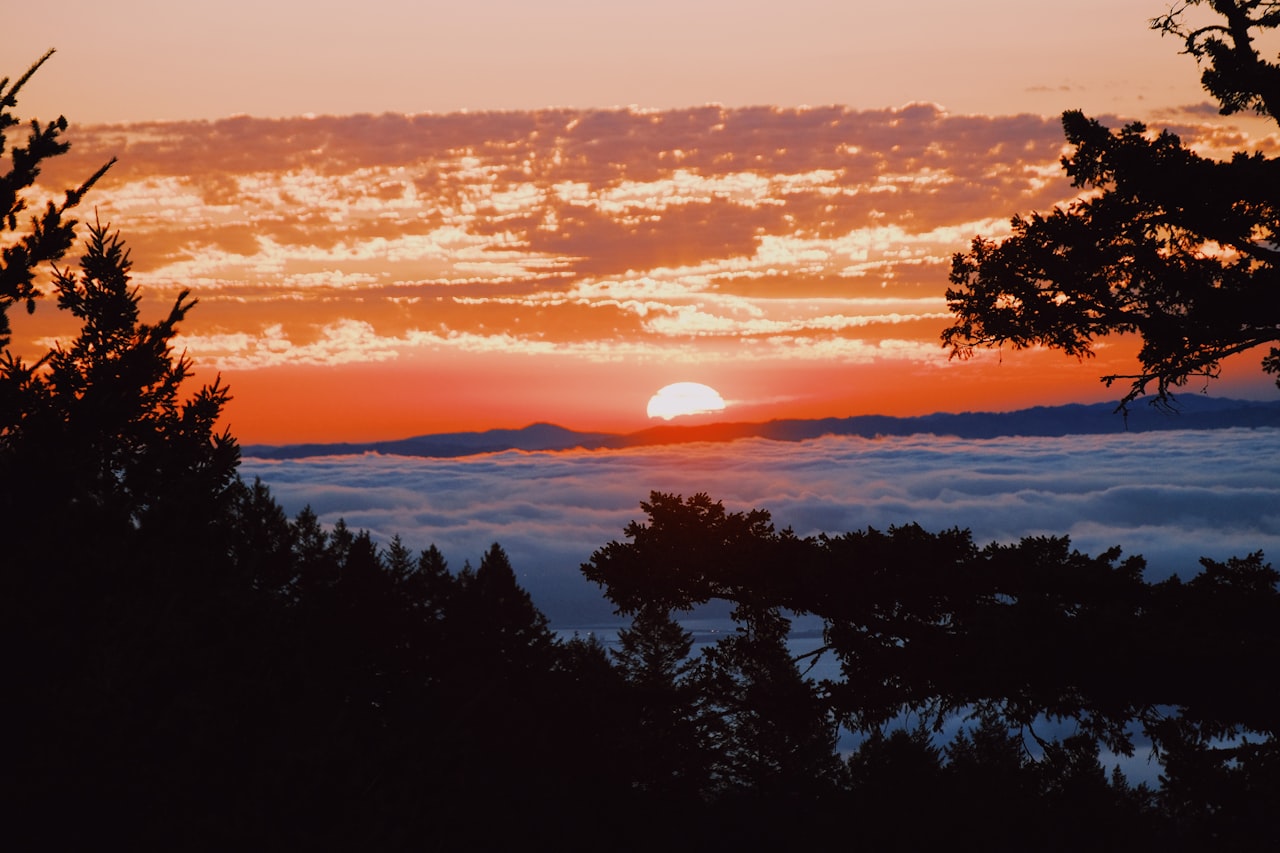 A breathtaking sunset view from above the clouds