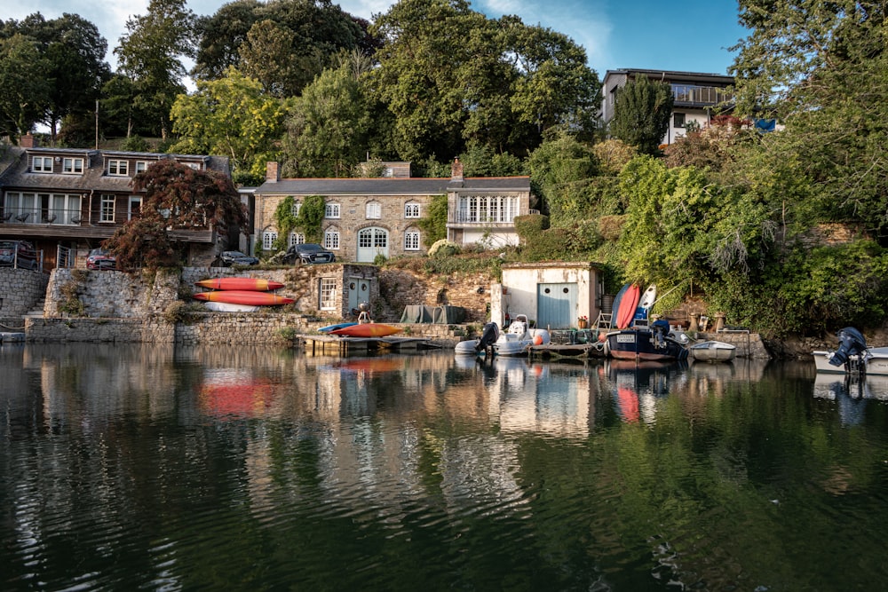 a body of water with a bunch of boats in it