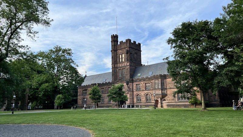 Clock tower building at Princeton University, New Jersey