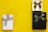 Three gift boxes are arranged on a bright yellow background. The first box is wrapped in pale paper with a gray ribbon and a small tag. The second box is smaller, wrapped in gold paper with a brown ribbon. The third box is black with a black ribbon featuring gold text.