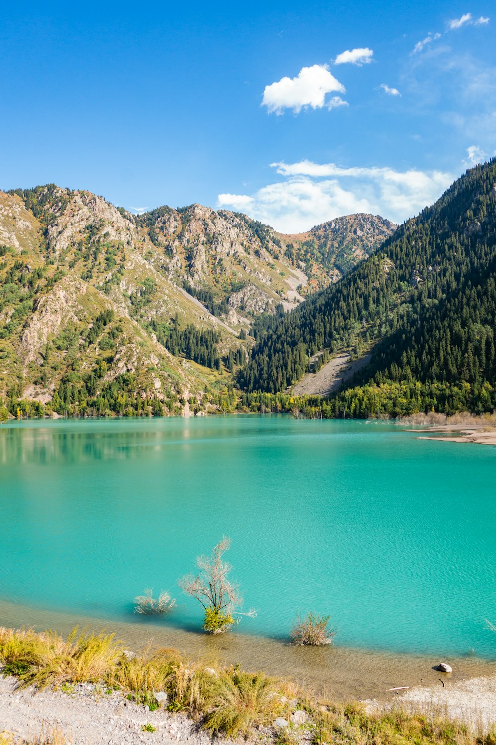 a large body of water surrounded by mountains