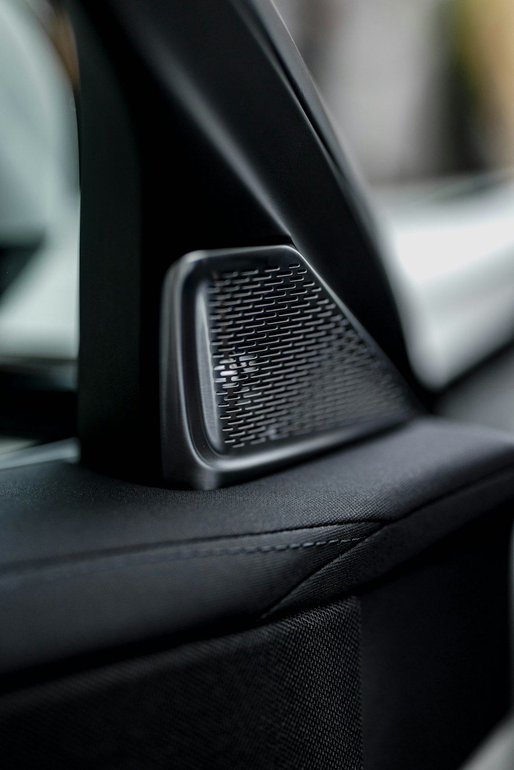 a close up of a car's radio in a vehicle