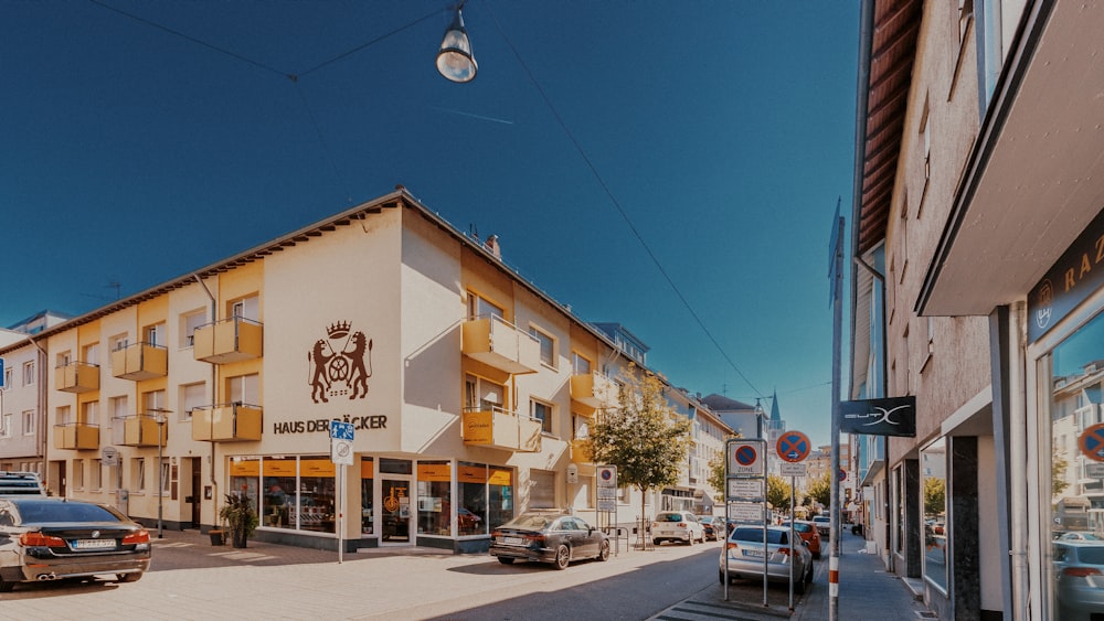 a street with cars parked on the side of it