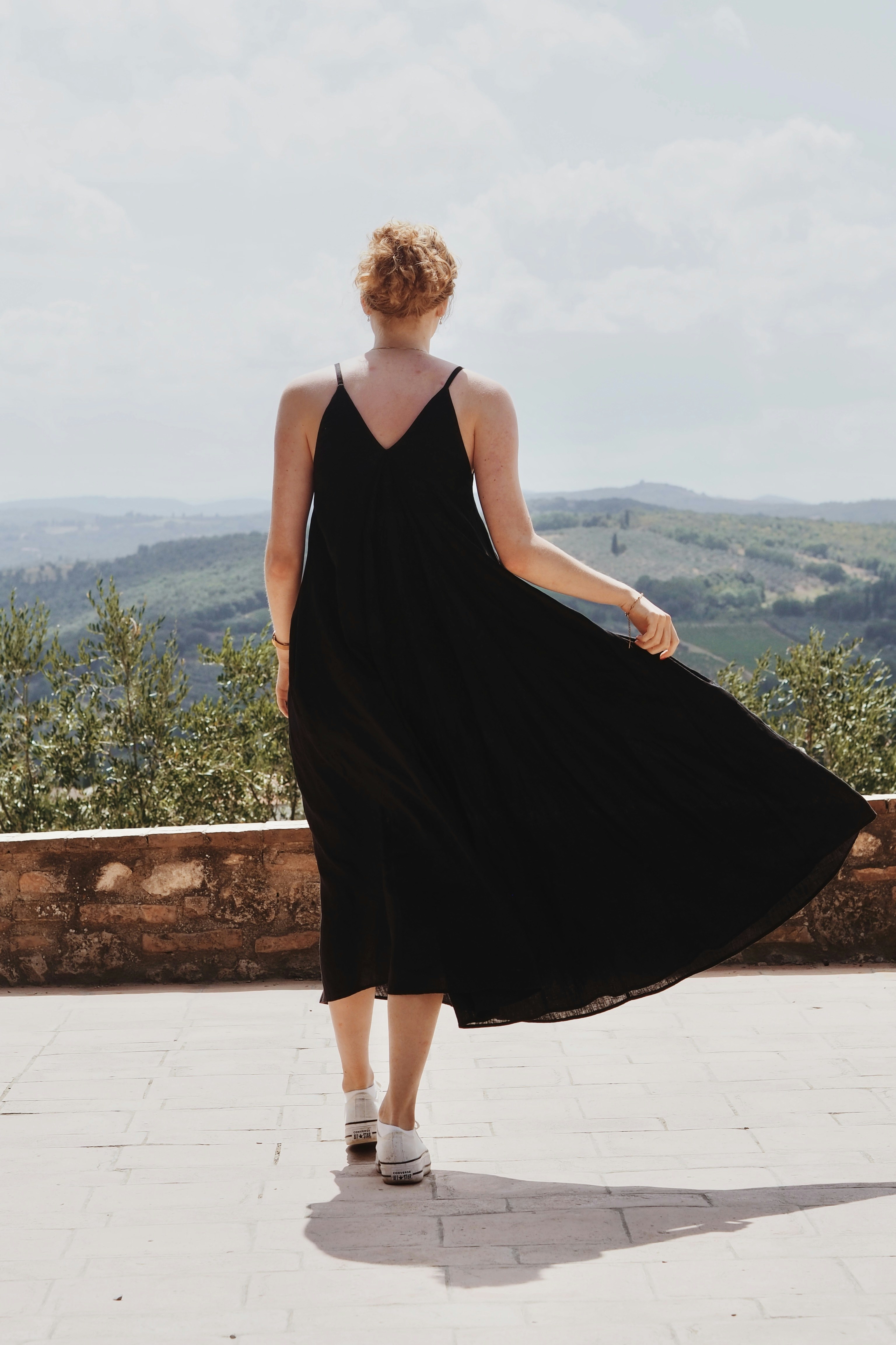 black dress with converse 3/4 Sleeve Black Dress – Miss Modestee main image 0