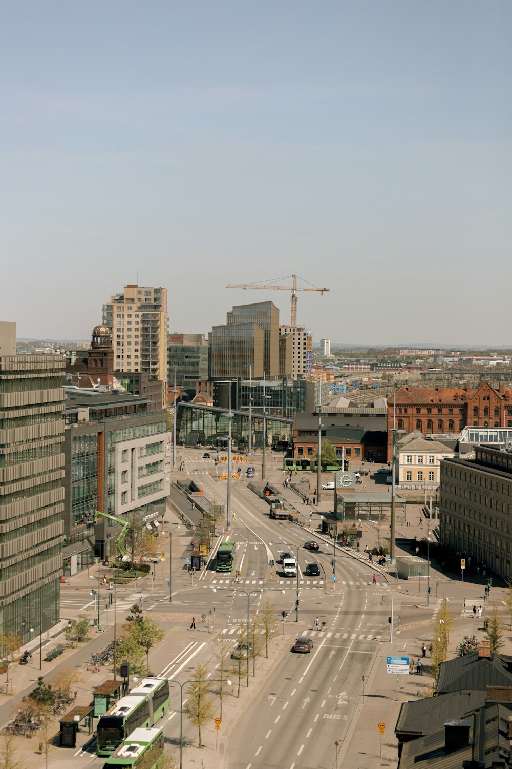 a view of a city from a tall building