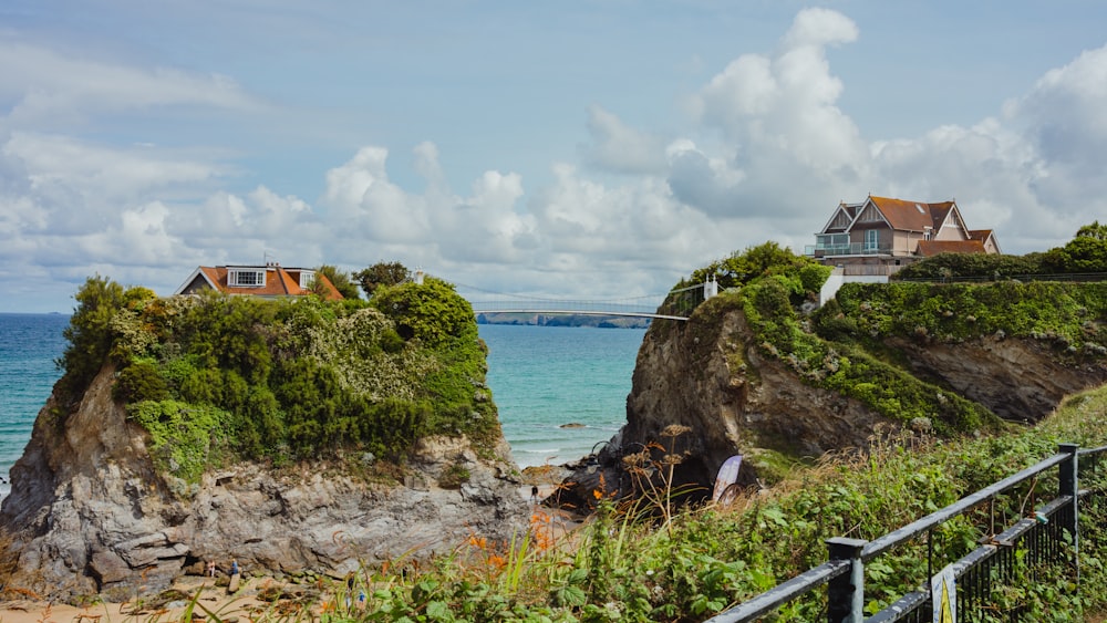 a house on a cliff overlooking the ocean