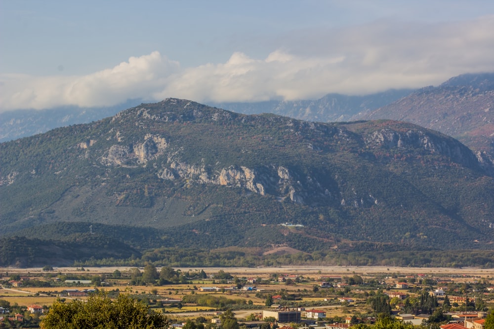 a view of a mountain range in the distance